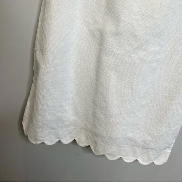 J Crew Factory Womens Size 4 Scalloped Basketweave Square Neck Dress White - Picture 5 of 13